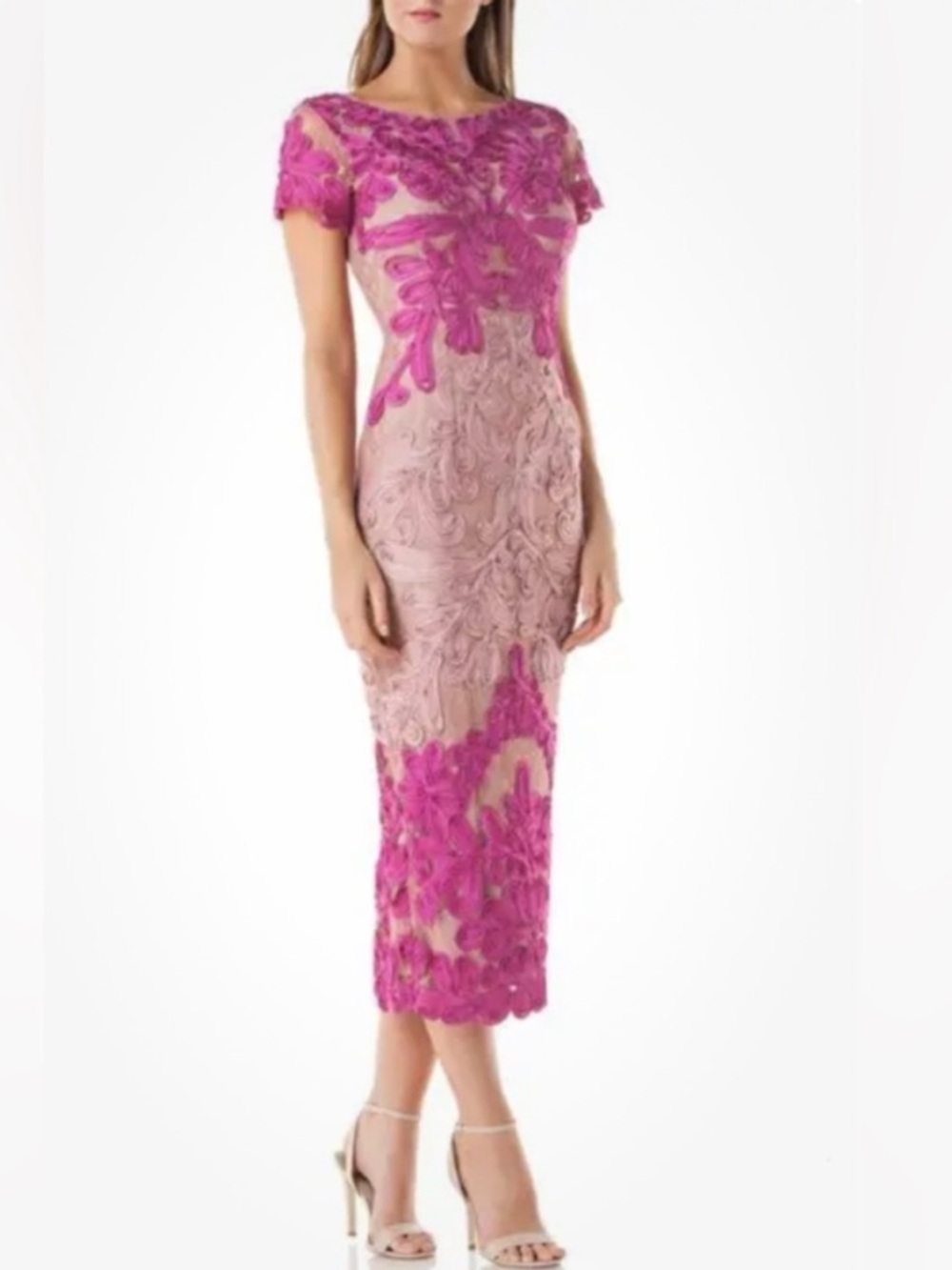New JS Collections Soutache Lace Midi Dress